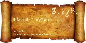 Báró Ábel névjegykártya
